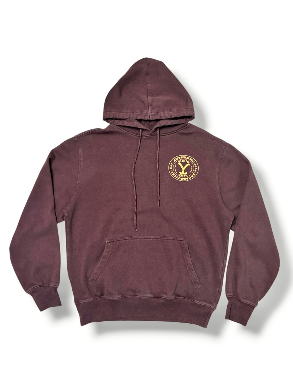 YELLOWSTONE Brown Graphic Hoodie Size Small Limited Run for Crew - Picture 10 of 11